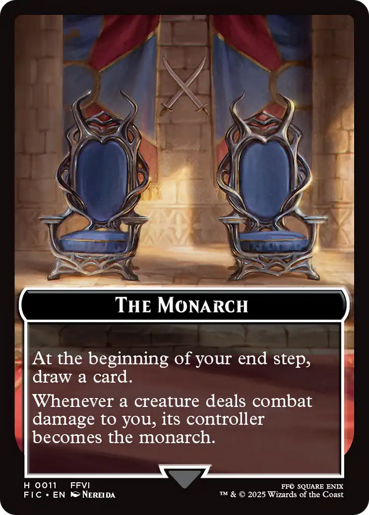 The Blackjack // The Monarch Double-Sided Token (Surge Foil) [FINAL FANTASY Commander Tokens] | Good Games Morley