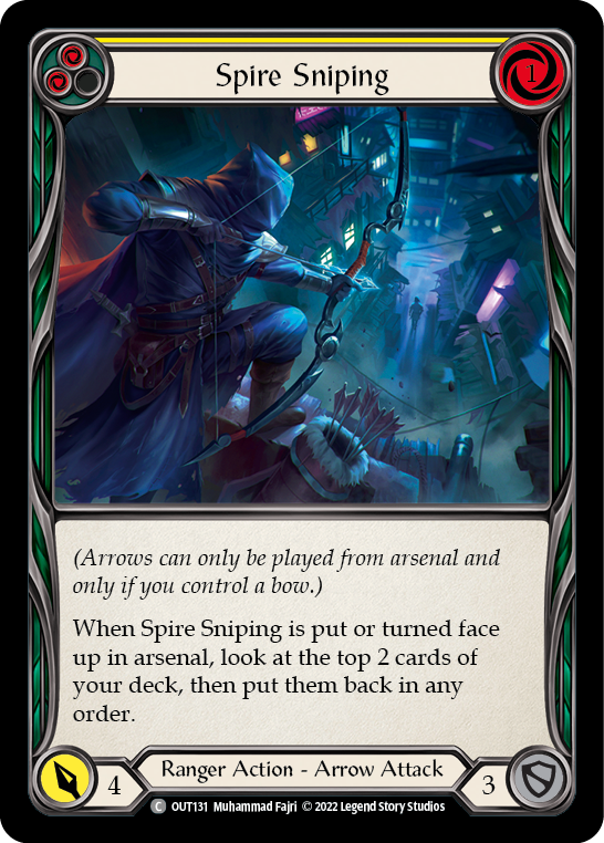Spire Sniping (Yellow) [OUT131] (Outsiders)  Rainbow Foil | Good Games Morley