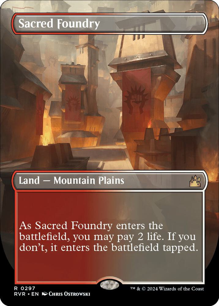 Sacred Foundry 297/291 (Ravnica Remastered)  - Borderless | Good Games Morley