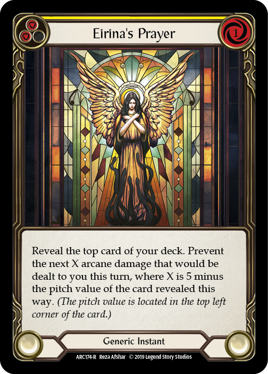 Eirina's Prayer (Yellow) [ARC174-R] (Arcane Rising)  1st Edition Normal | Good Games Morley