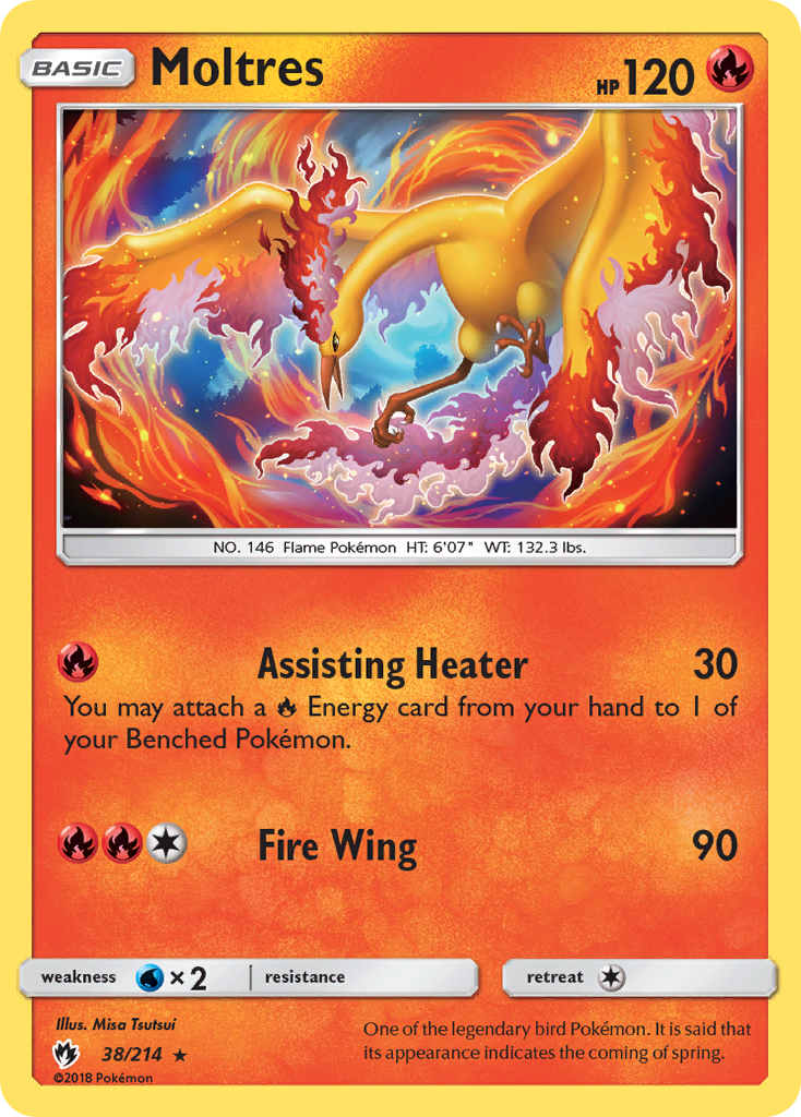 Moltres (38/214) (Reverse Holo) [Sun & Moon: Lost Thunder] | Good Games Morley