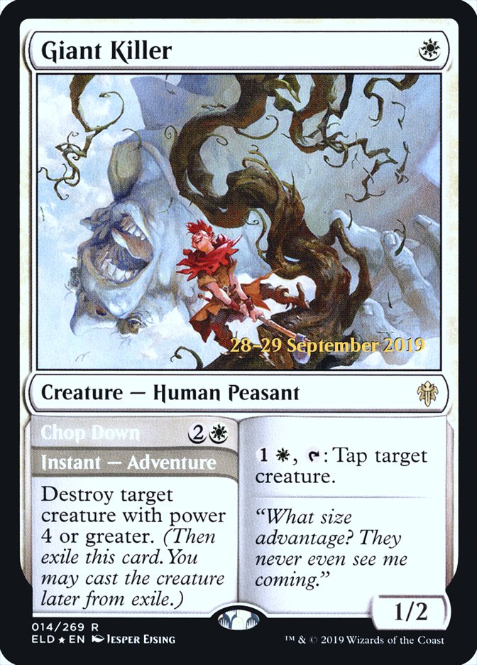 Giant Killer // Chop Down [Throne of Eldraine Prerelease Promos] | Good Games Morley