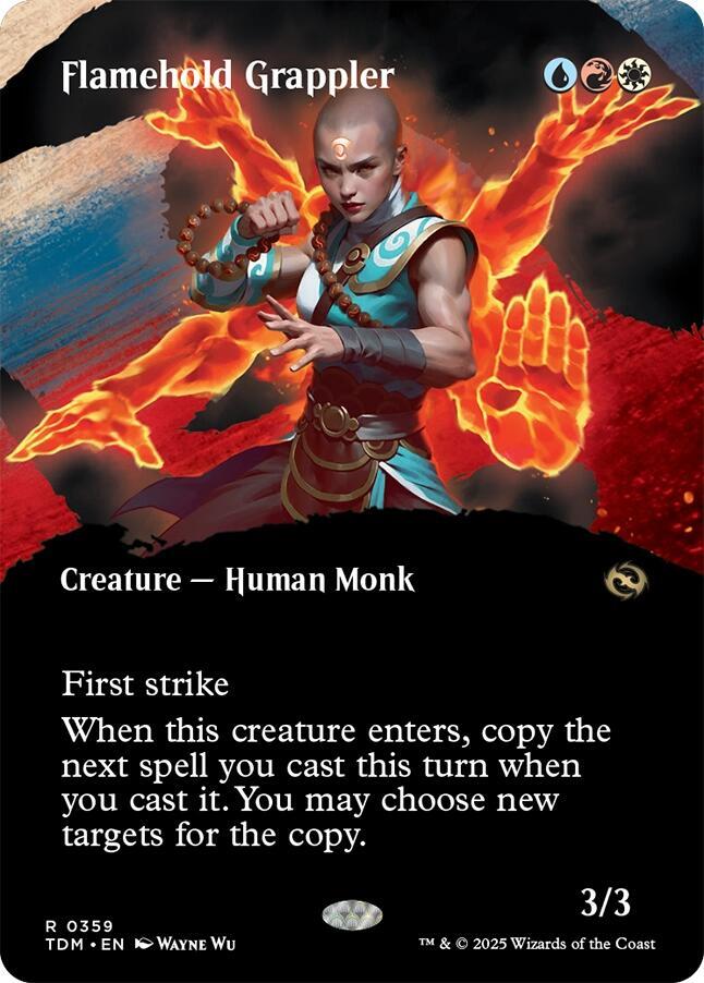Flamehold Grappler 359 (Tarkir: Dragonstorm)  - Borderless Foil | Good Games Morley
