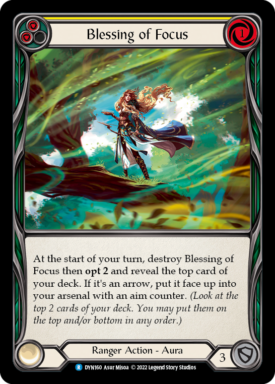 Blessing of Focus (Yellow) [DYN160] (Dynasty)  Rainbow Foil | Good Games Morley