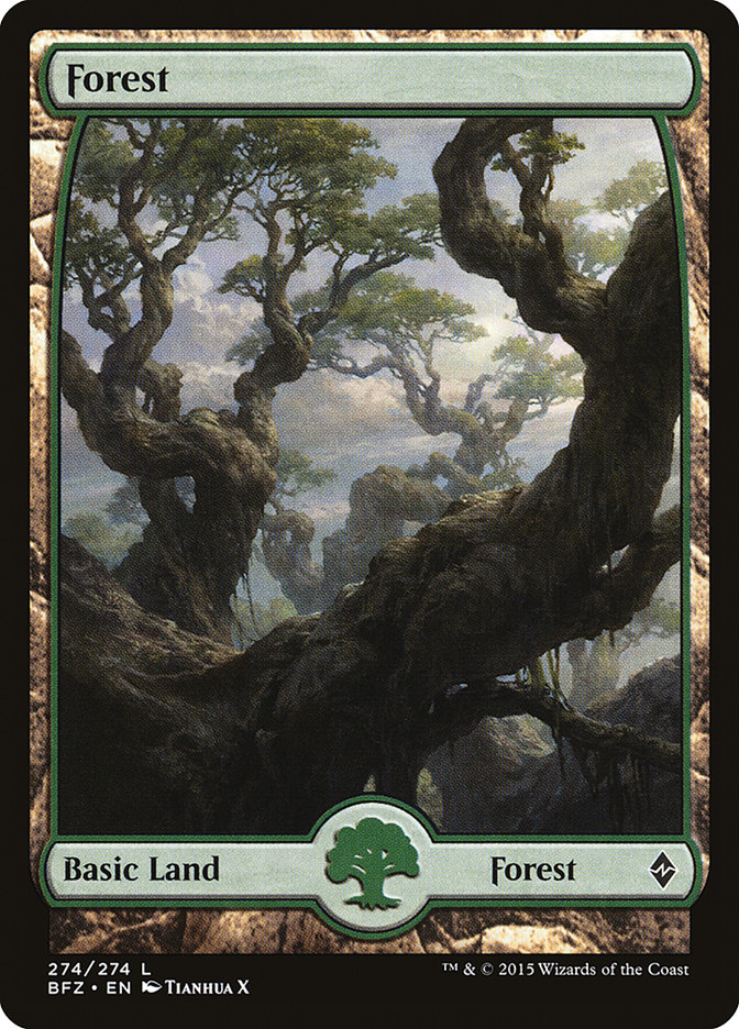 Forest (274) (Full Art) [Battle for Zendikar] | Good Games Morley