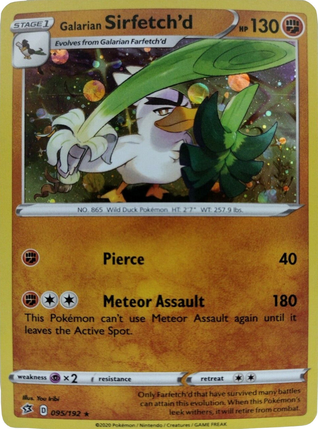 Galarian Sirfetch'd (095/192) (Cosmos Holo) [Sword & Shield: Rebel Clash] | Good Games Morley
