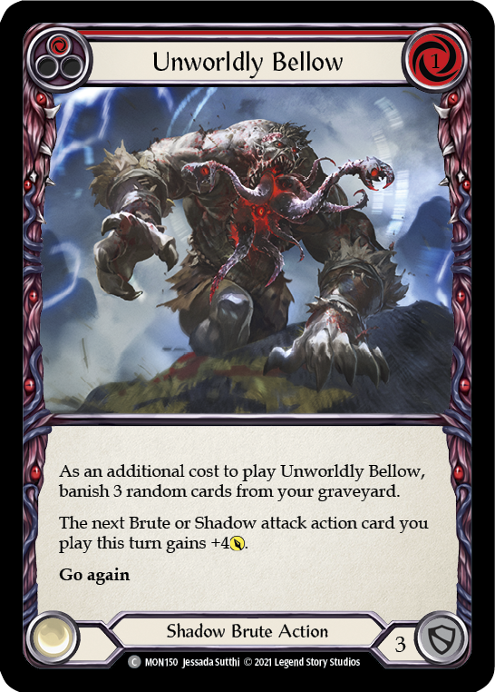 Unworldly Bellow (Red) [MON150-RF] (Monarch)  1st Edition Rainbow Foil | Good Games Morley
