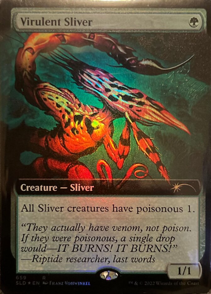 Virulent Sliver (Extended Art) [Secret Lair Drop Promos] | Good Games Morley
