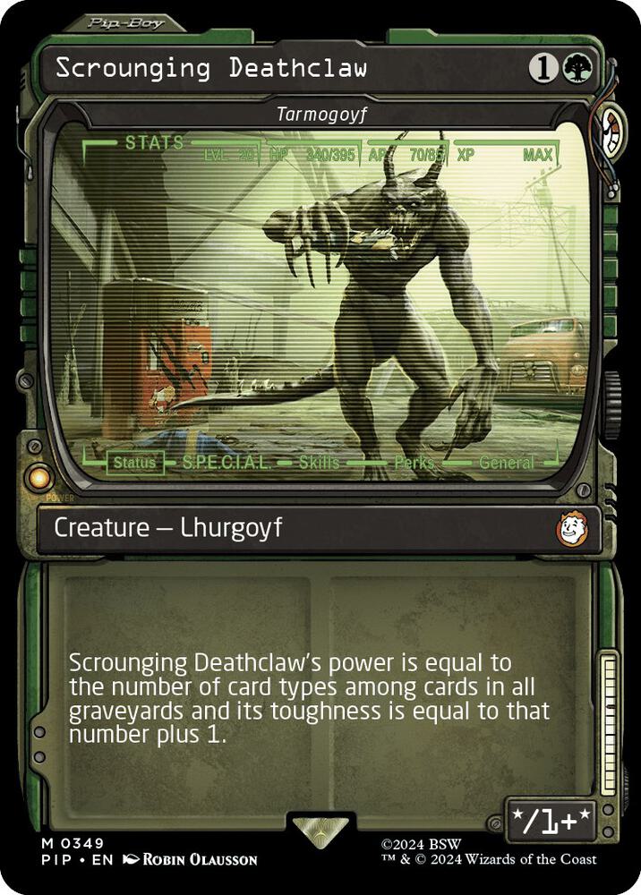 Scrounging Deathclaw - Tarmogoyf 349/326 (Universes Beyond: Fallout)  - Showcase | Good Games Morley