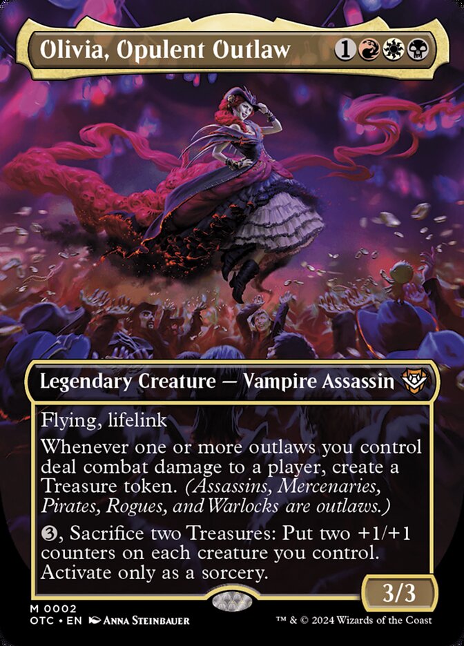 Olivia, Opulent Outlaw 2 (Commander: Outlaws of Thunder Junction)  - Borderless Foil | Good Games Morley