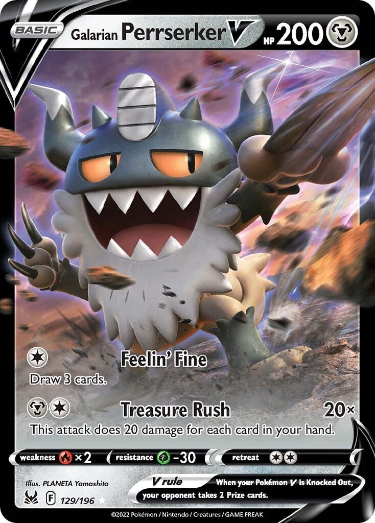 Galarian Perrserker V (129/196) [Sword & Shield: Lost Origin] | Good Games Morley