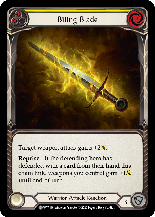 Biting Blade (Yellow) [U-WTR136] (Welcome to Rathe Unlimited)  Unlimited Rainbow Foil | Good Games Morley
