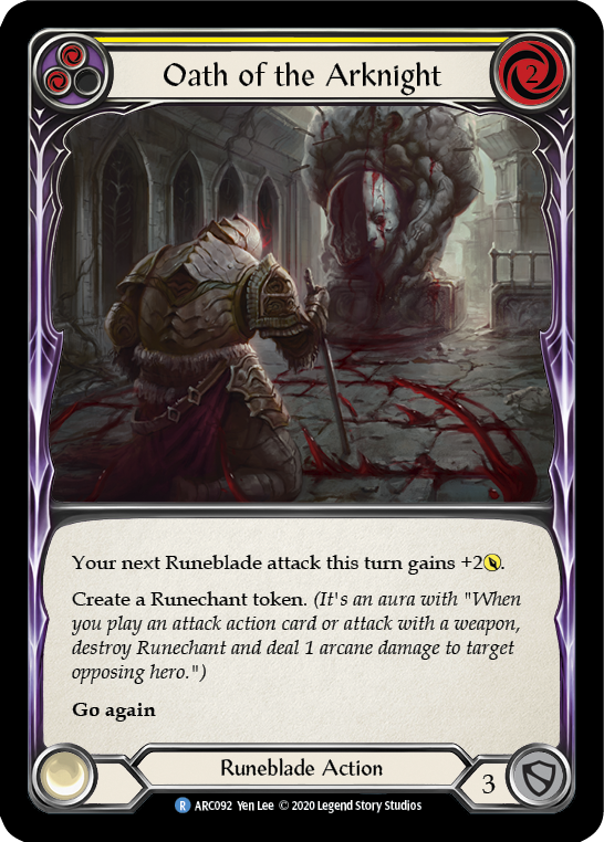 Oath of the Arknight (Yellow) [U-ARC092] (Arcane Rising Unlimited)  Unlimited Normal | Good Games Morley