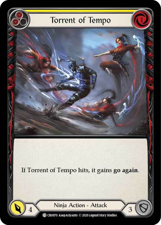 Torrent of Tempo (Yellow) [CRU070] (Crucible of War)  1st Edition Rainbow Foil | Good Games Morley