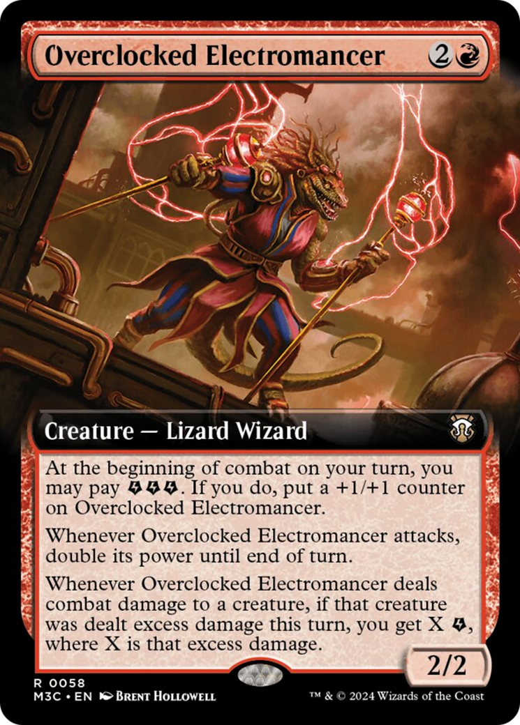 Overclocked Electromancer (Extended Art) (Ripple Foil) [Modern Horizons 3 Commander] | Good Games Morley