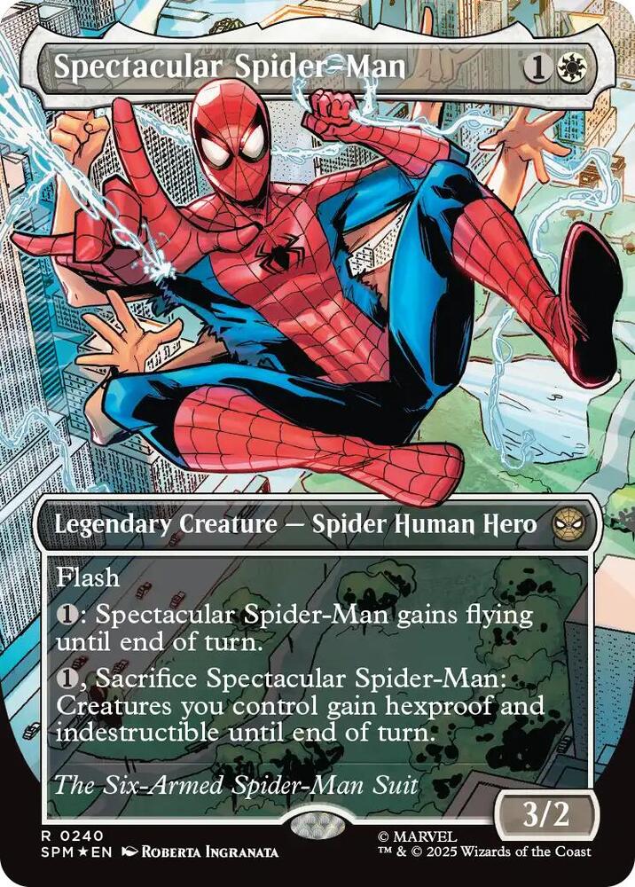 Spectacular Spider Man 0240 Borderless Textured Foil 240 (Marvel's Spider-Man)  - Borderless Textured Foil | Good Games Morley