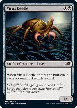 Virus Beetle 128/302 (Kamigawa: Neon Dynasty)  - Foil | Good Games Morley