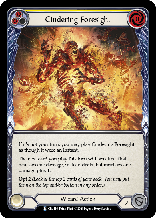 Cindering Foresight (Yellow) [U-CRU166] (Crucible of War Unlimited)  Unlimited Rainbow Foil | Good Games Morley
