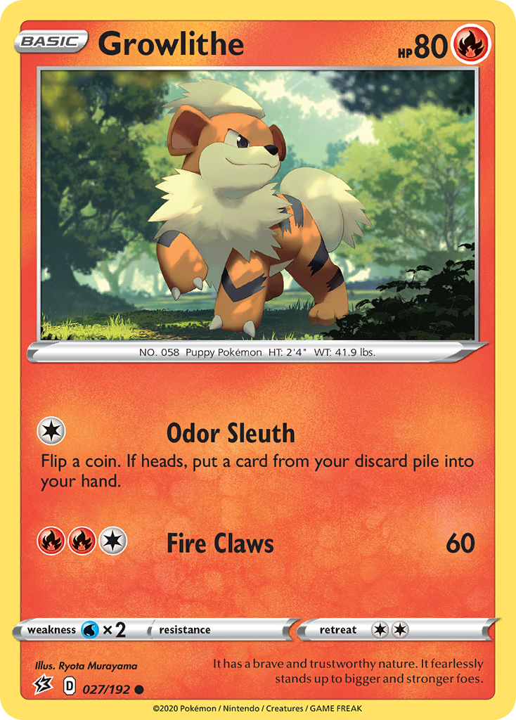 Growlithe (027/192) [Sword & Shield: Rebel Clash] | Good Games Morley