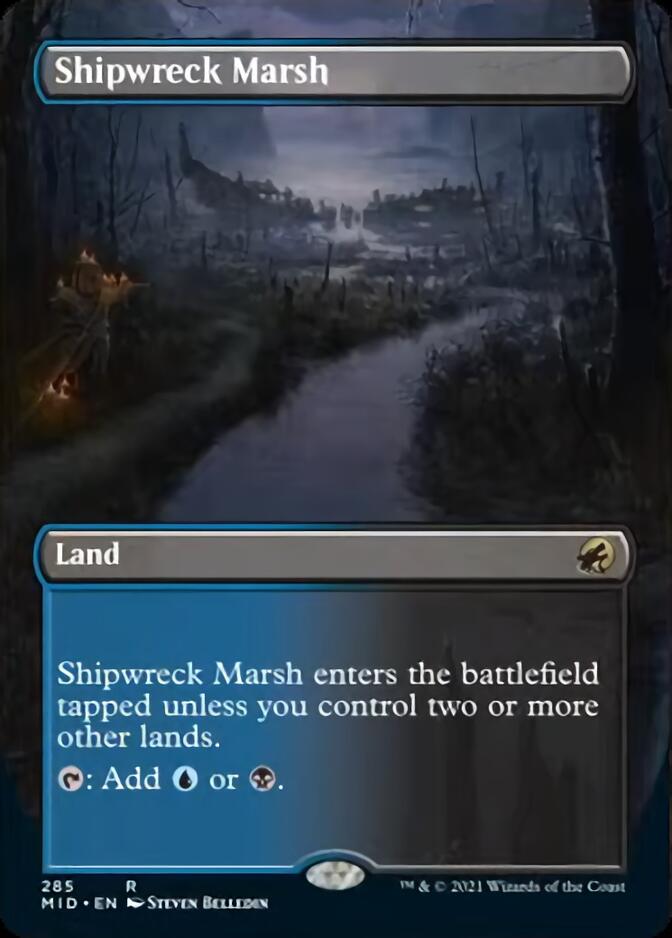 Shipwreck Marsh (Borderless Alternate Art) [Innistrad: Midnight Hunt] | Good Games Morley