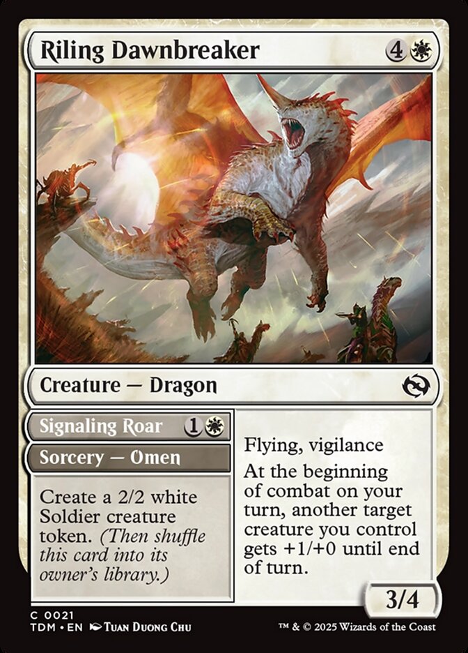 Riling Dawnbreaker // Signaling Roar 21/291 (Tarkir: Dragonstorm)  - Foil | Good Games Morley