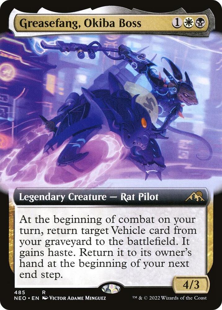 Greasefang, Okiba Boss 485/302 (Kamigawa: Neon Dynasty)  - Extended Art | Good Games Morley