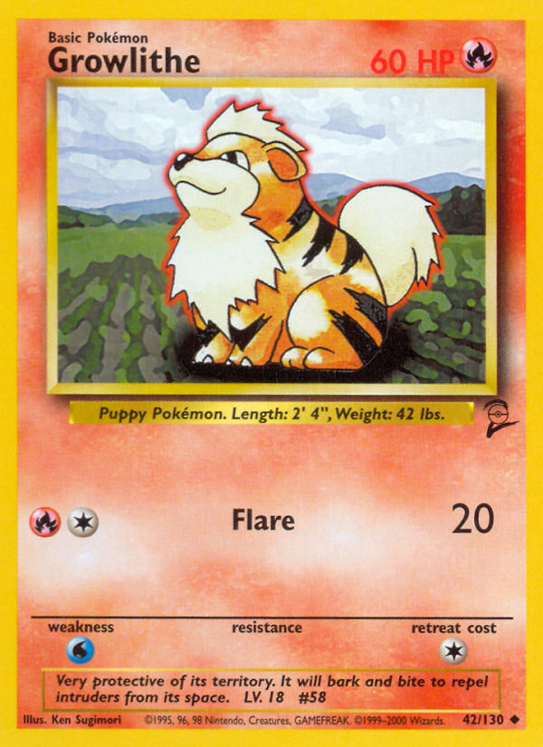 Growlithe (42/130) [Base Set 2] | Good Games Morley