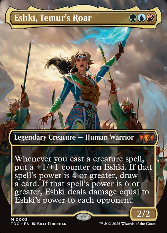 Eshki, Temur's Roar 3 (Commander: Tarkir: Dragonstorm)  - Borderless Foil | Good Games Morley