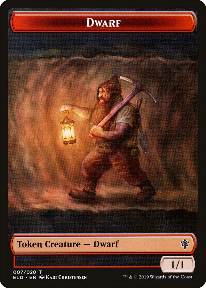 Dwarf Token [Throne of Eldraine Tokens] | Good Games Morley