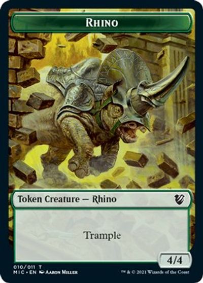 Rhino // Wolf Double-Sided Token [Innistrad: Midnight Hunt Commander Tokens] | Good Games Morley