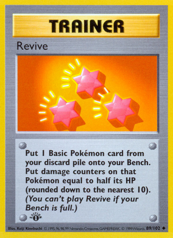 Revive (89/102) (Shadowless) [Base Set 1st Edition] | Good Games Morley