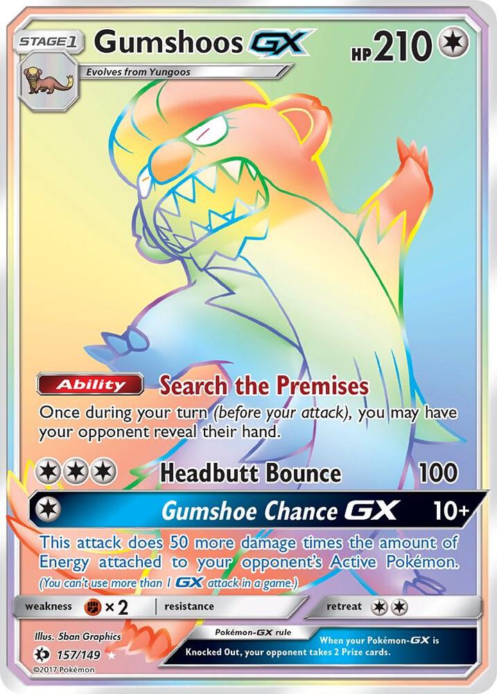 Gumshoos GX 157/149 (SM Base Set)  - Holofoil | Good Games Morley