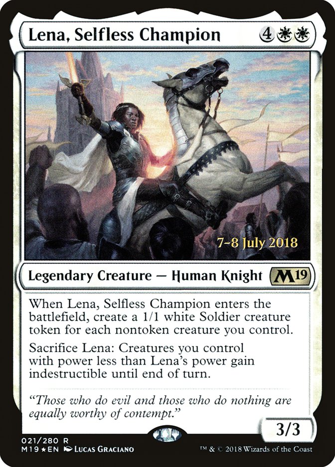 Lena, Selfless Champion [Core Set 2019 Prerelease Promos] | Good Games Morley