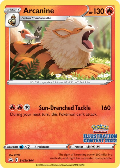 Arcanine (SWSH304) (Illustration Contest 2022) [Sword & Shield: Black Star Promos] | Good Games Morley