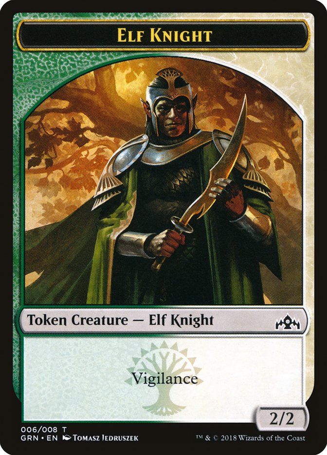 Elf Knight Token [Guilds of Ravnica Tokens] | Good Games Morley