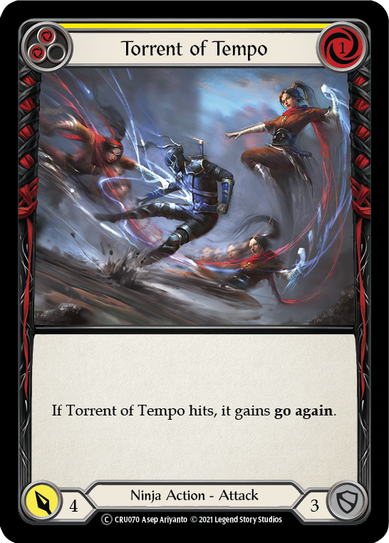 Torrent of Tempo (Yellow) [U-CRU070] (Crucible of War Unlimited)  Unlimited Rainbow Foil | Good Games Morley