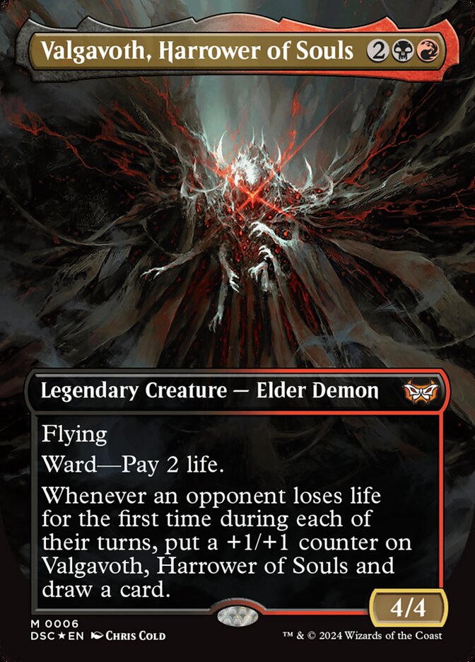 Valgavoth, Harrower of Souls 6 (Commander: Duskmourn: House of Horror)  - Borderless Foil | Good Games Morley
