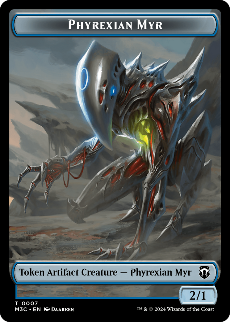 Phyrexian Myr (Ripple Foil) // Servo Double-Sided Token [Modern Horizons 3 Commander Tokens] | Good Games Morley