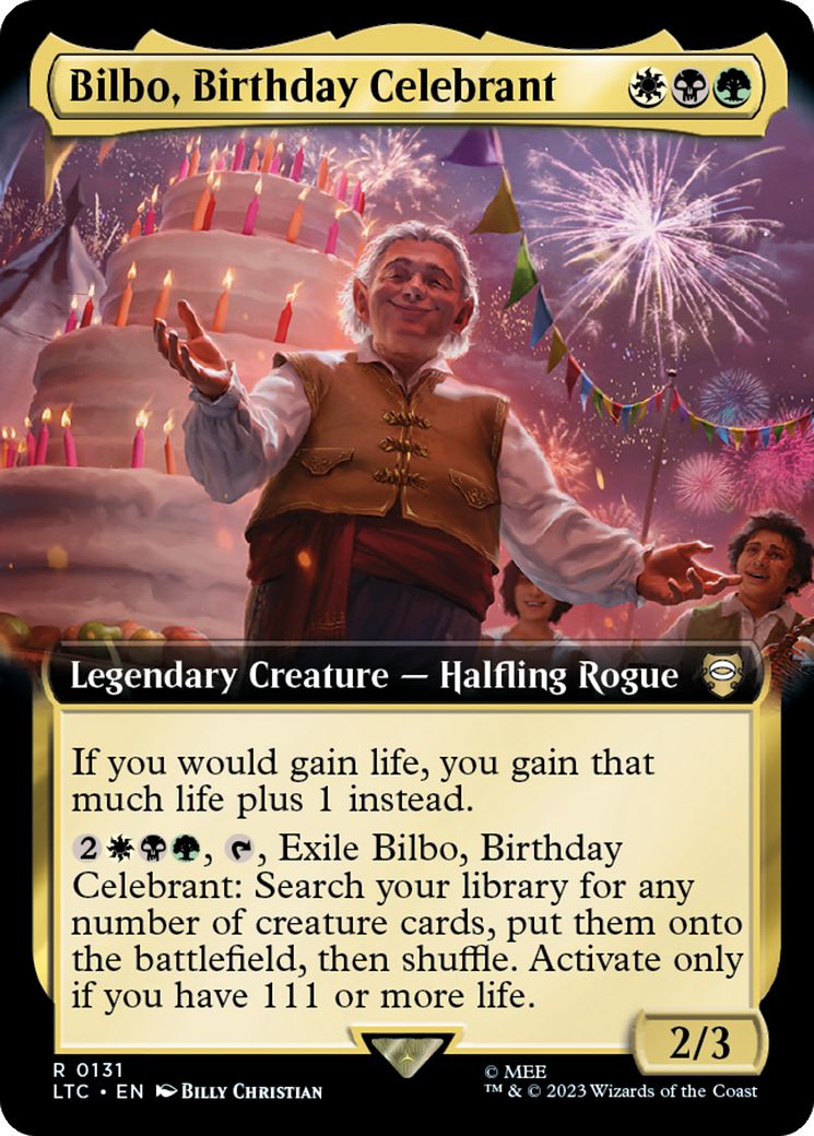 Bilbo, Birthday Celebrant (Extended Art) [The Lord of the Rings: Tales of Middle-Earth Commander] | Good Games Morley