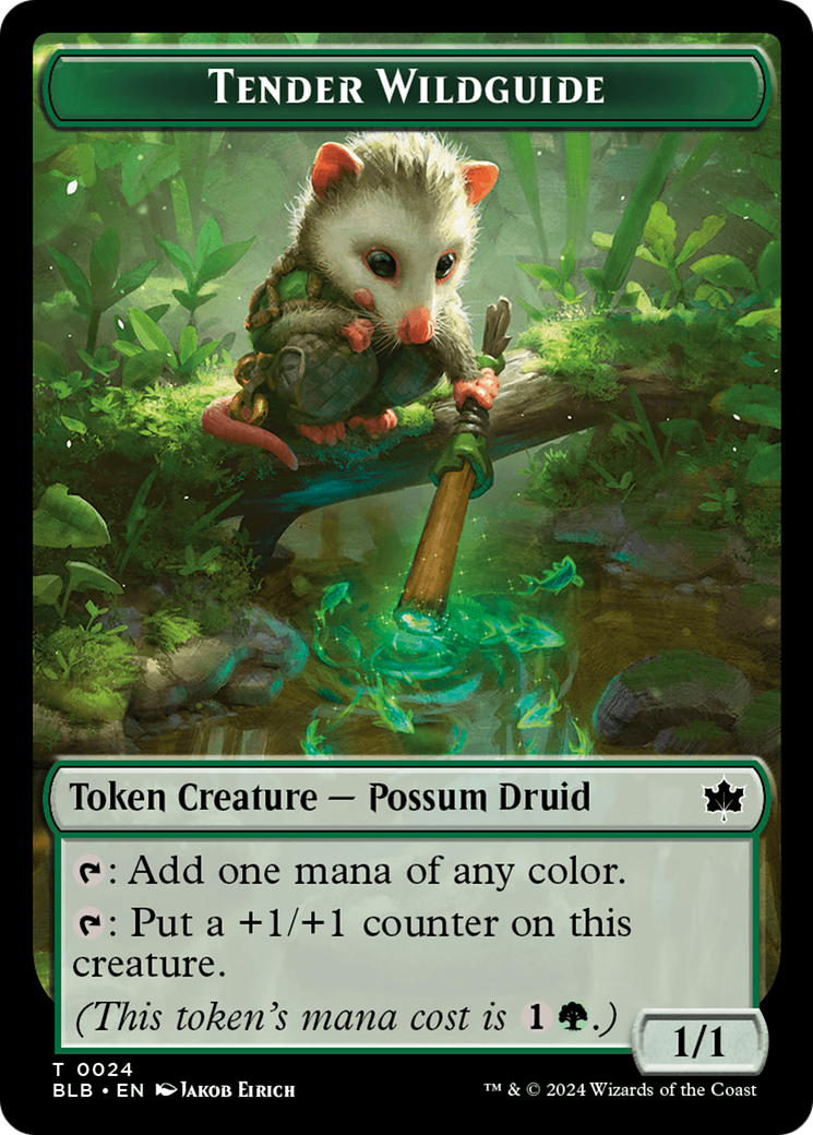 Fish // Tender Wildguide Double-Sided Token [Bloomburrow Tokens] | Good Games Morley