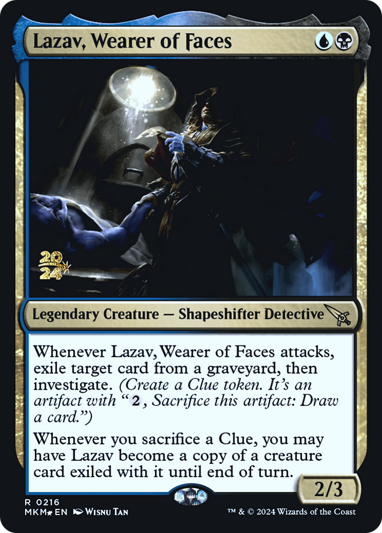 Lazav, Wearer of Faces [Murders at Karlov Manor Prerelease Promos] | Good Games Morley