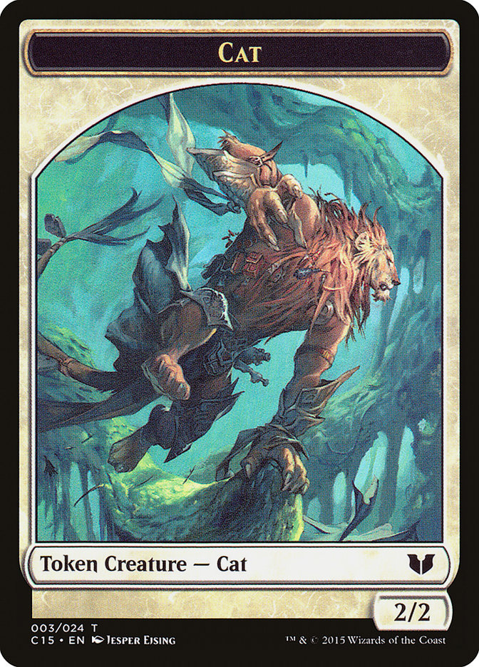 Spirit (023) // Cat Double-Sided Token [Commander 2015 Tokens] | Good Games Morley