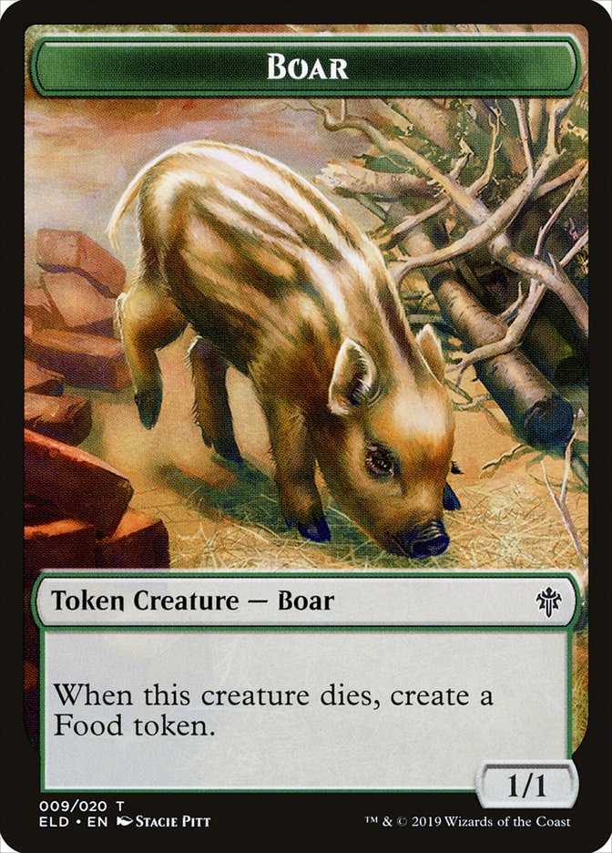Boar Token [Throne of Eldraine Tokens] | Good Games Morley
