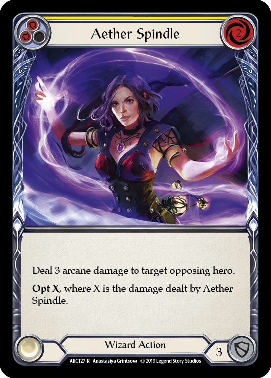 Aether Spindle (Yellow) [ARC127-R] (Arcane Rising)  1st Edition Rainbow Foil | Good Games Morley