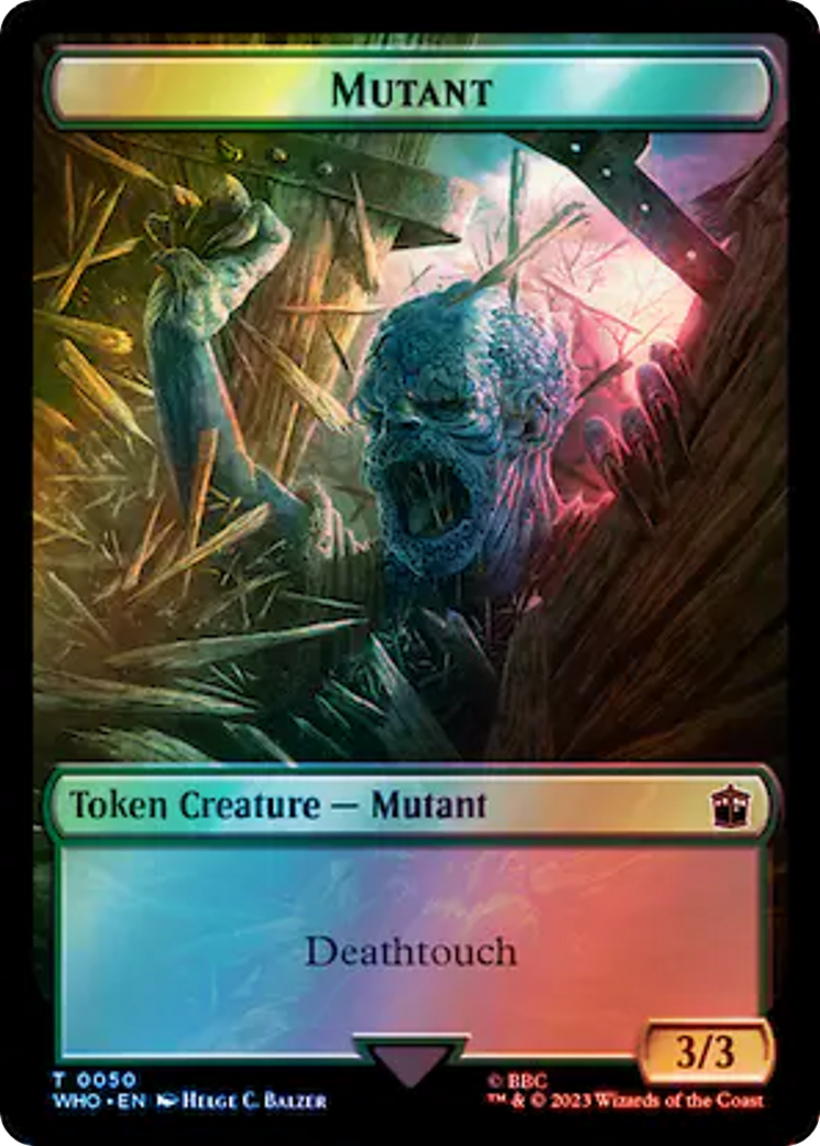 Alien Rhino // Mutant Double-Sided Token (Surge Foil) [Doctor Who Tokens] | Good Games Morley