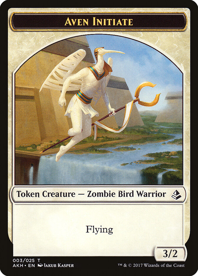 Aven Initiate // Snake Double-Sided Token [Amonkhet Tokens] | Good Games Morley