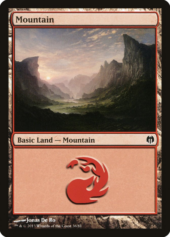 Mountain (36) [Duel Decks: Heroes vs. Monsters] | Good Games Morley