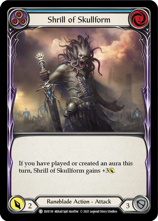 Shrill of Skullform (Blue) [EVR118] (Everfest)  1st Edition Rainbow Foil | Good Games Morley