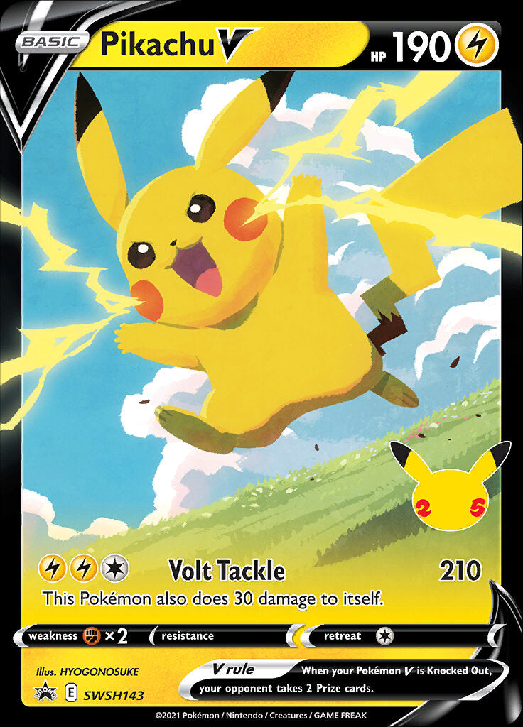 Pikachu V (SWSH143) (Celebrations) [Sword & Shield: Black Star Promos] | Good Games Morley