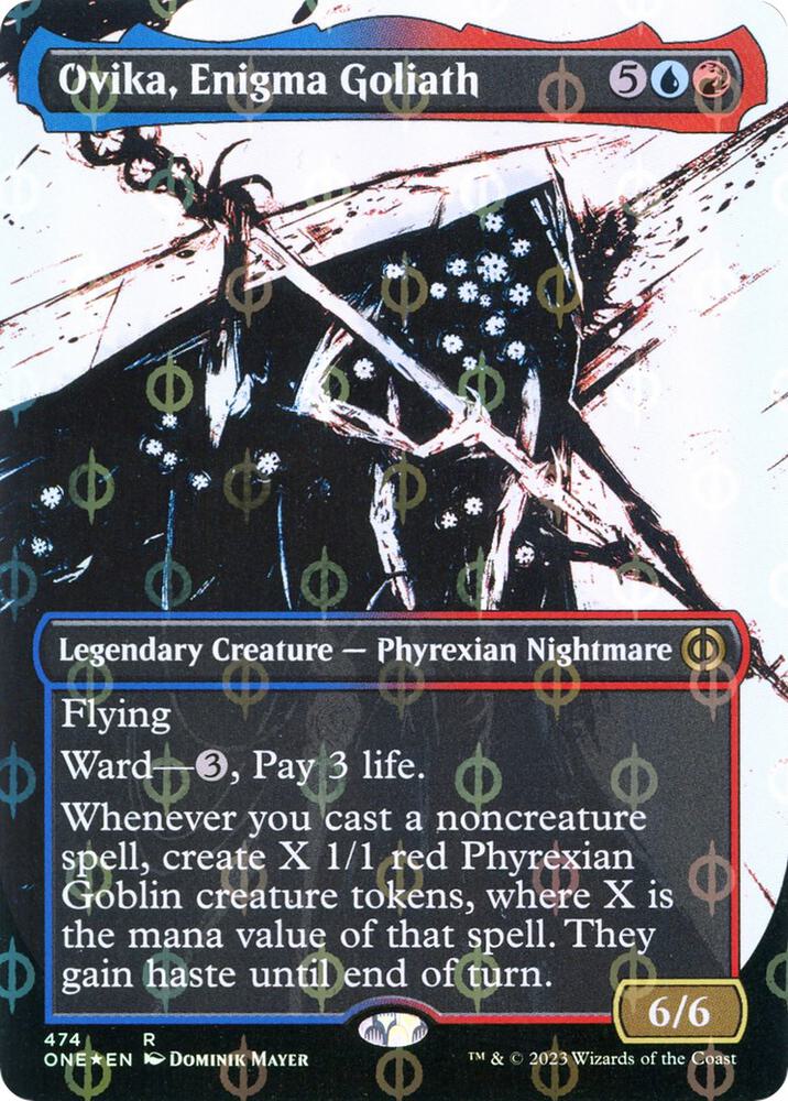 Ovika, Enigma Goliath 474 (Phyrexia: All Will Be One)  - Borderless Compleat Foil | Good Games Morley